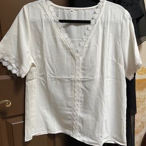 Shein white blouse L NEW